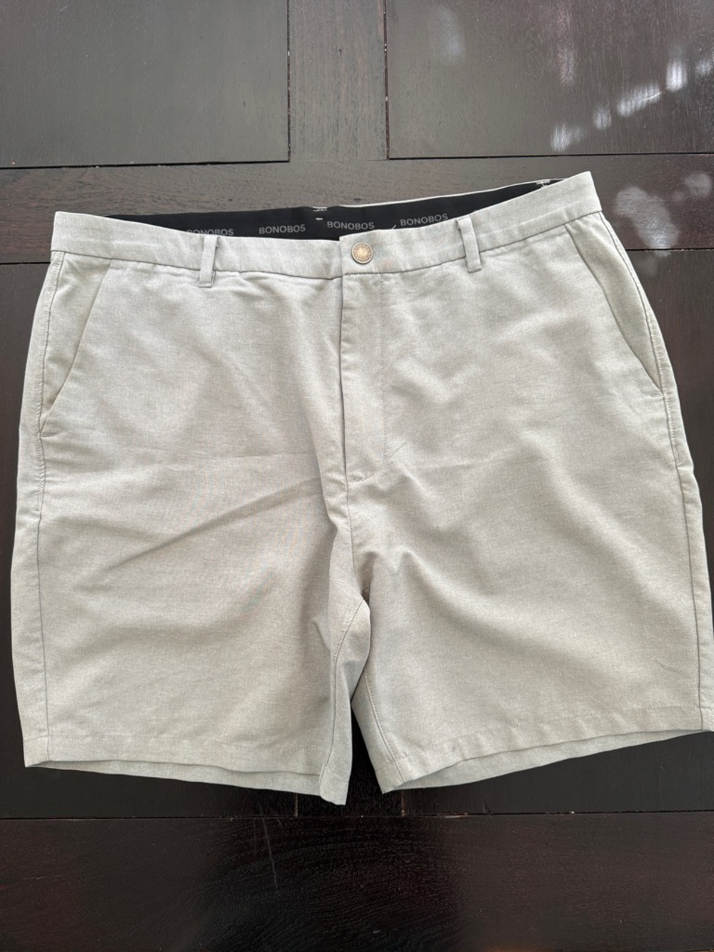 Bonobos Men’s Light Gray Flat-Front Chino Shorts